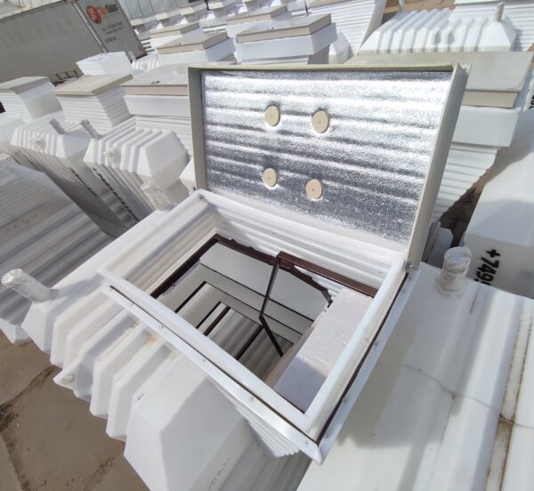 Бесшовный пластиковый погреб АМБАР. Пологий (2300х1900х2700мм, 490кг, белый)
